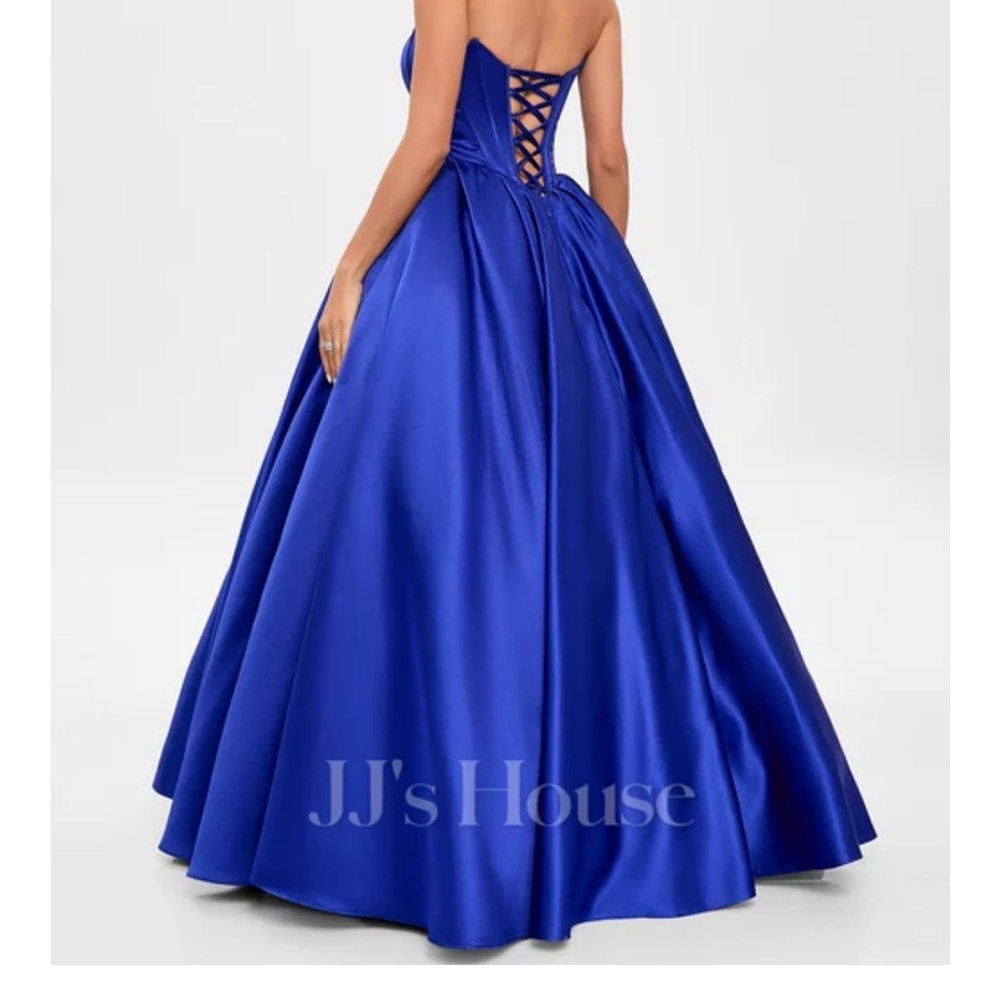 JJs House Royal Blue Strapless Evening Gown